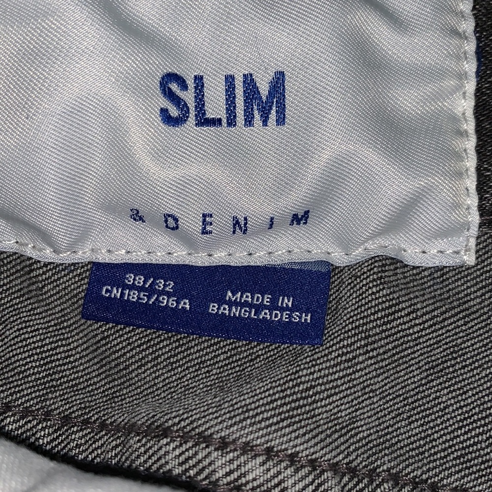 H&M BRAND NEW SIZE 38/32 SLIM DARK GREY JEANS - Picture 5 of 7